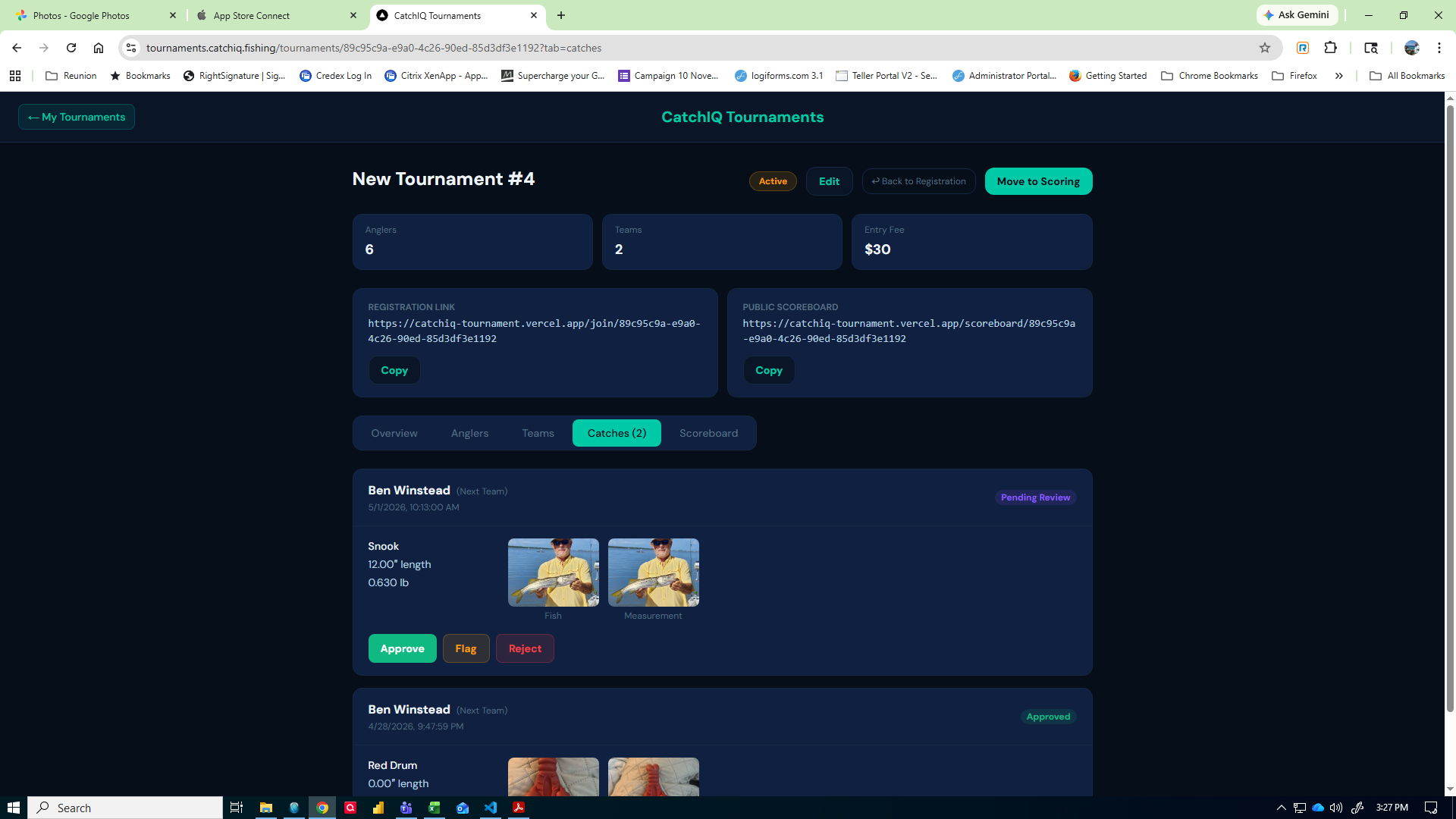 Catches review queue